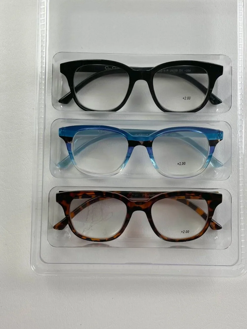 Jessica Simpson 3 Pack Reading Glasses +2.00 Black Blue Tortoise New